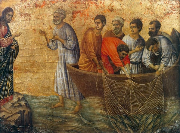 Jesus and Peter water