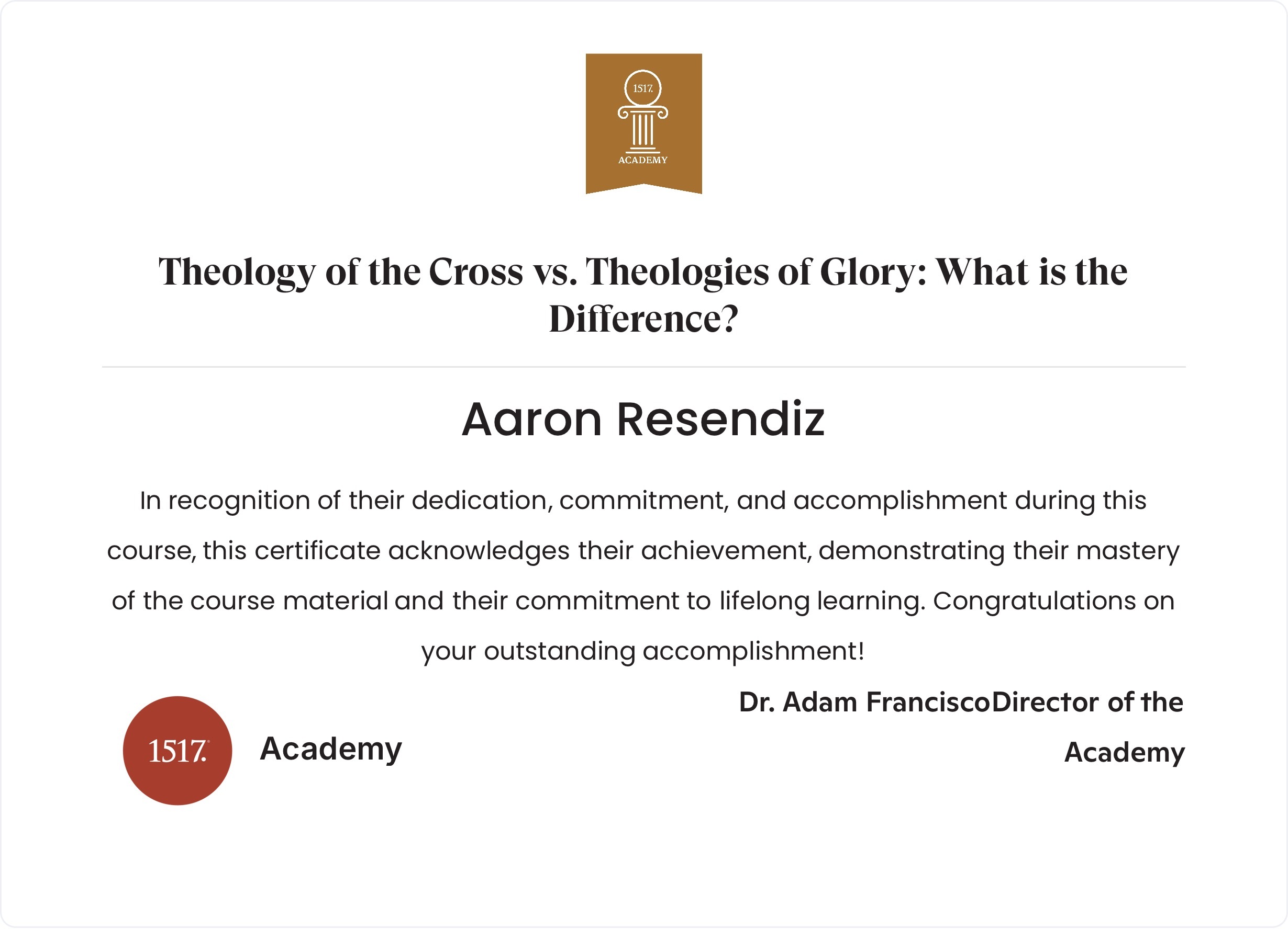 Theology of the Cross vs. Theologies of Glory...What is the Difference?