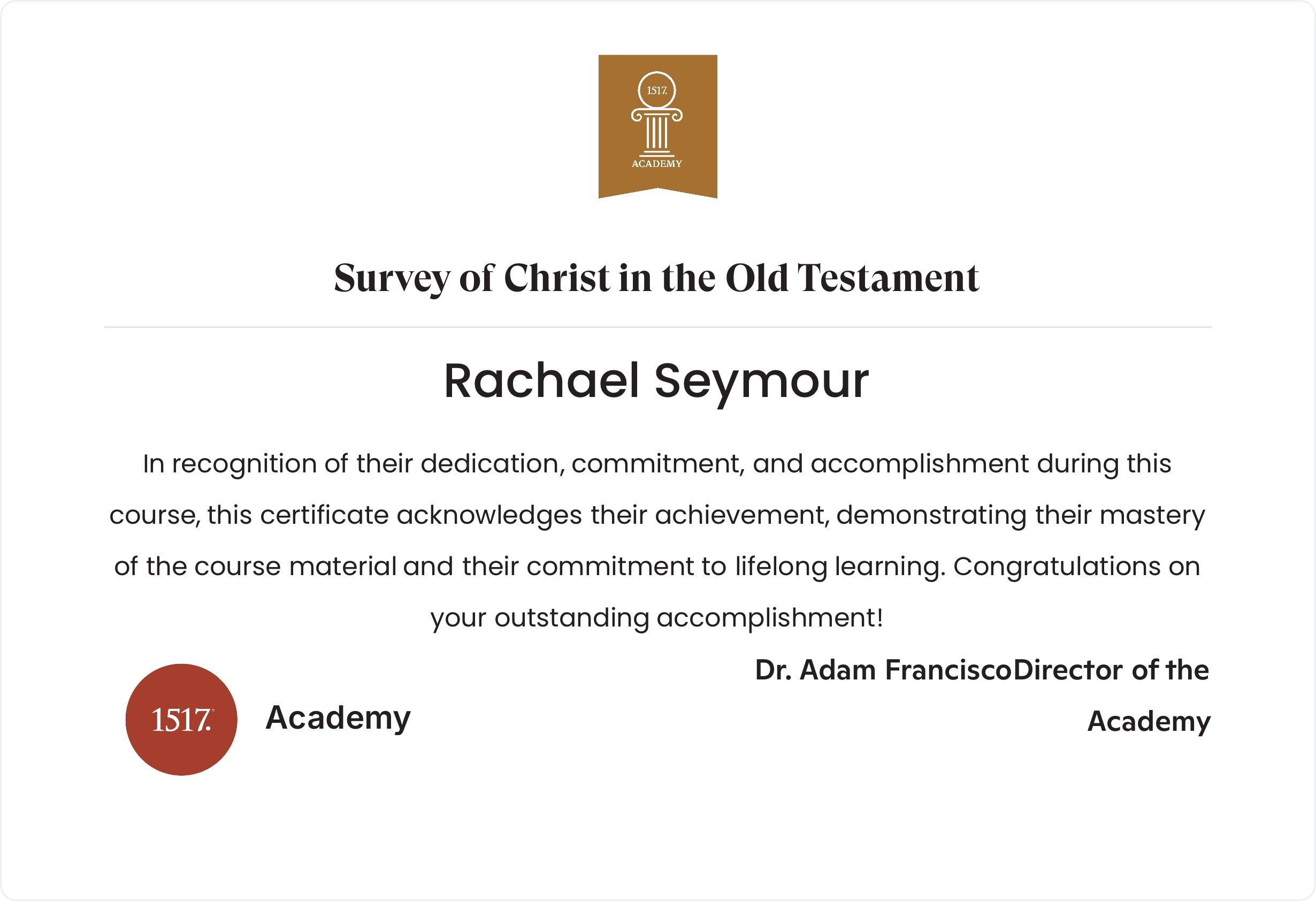 Survey of Christ in the Old Testament