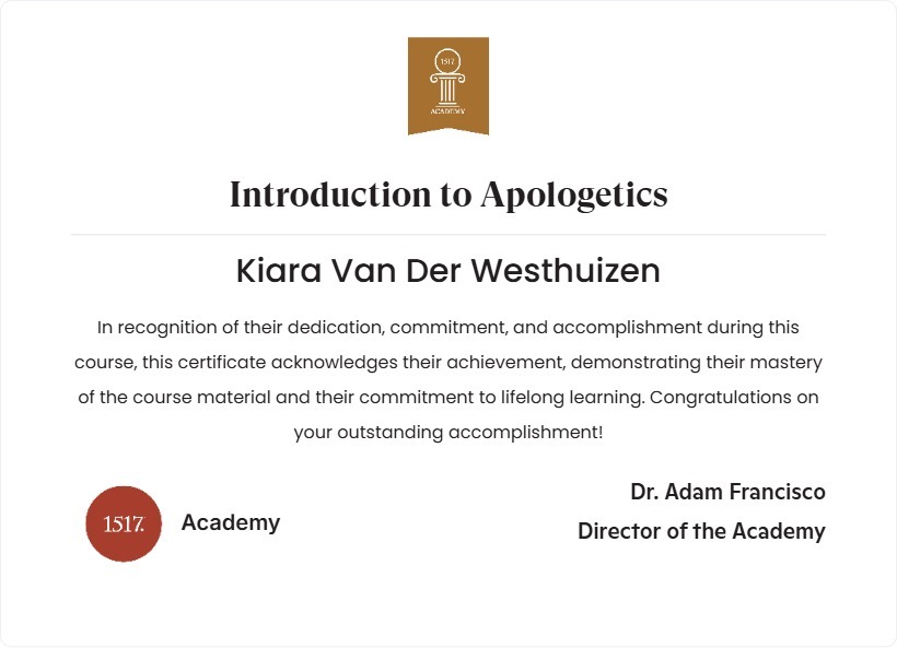 Introduction to Apologetics