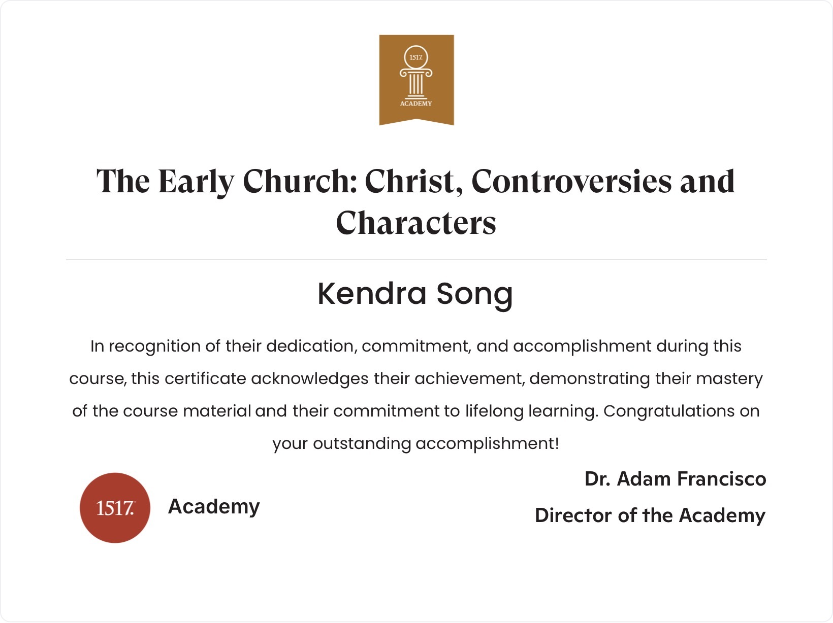 The Early Church: Christ, Controversies and Characters