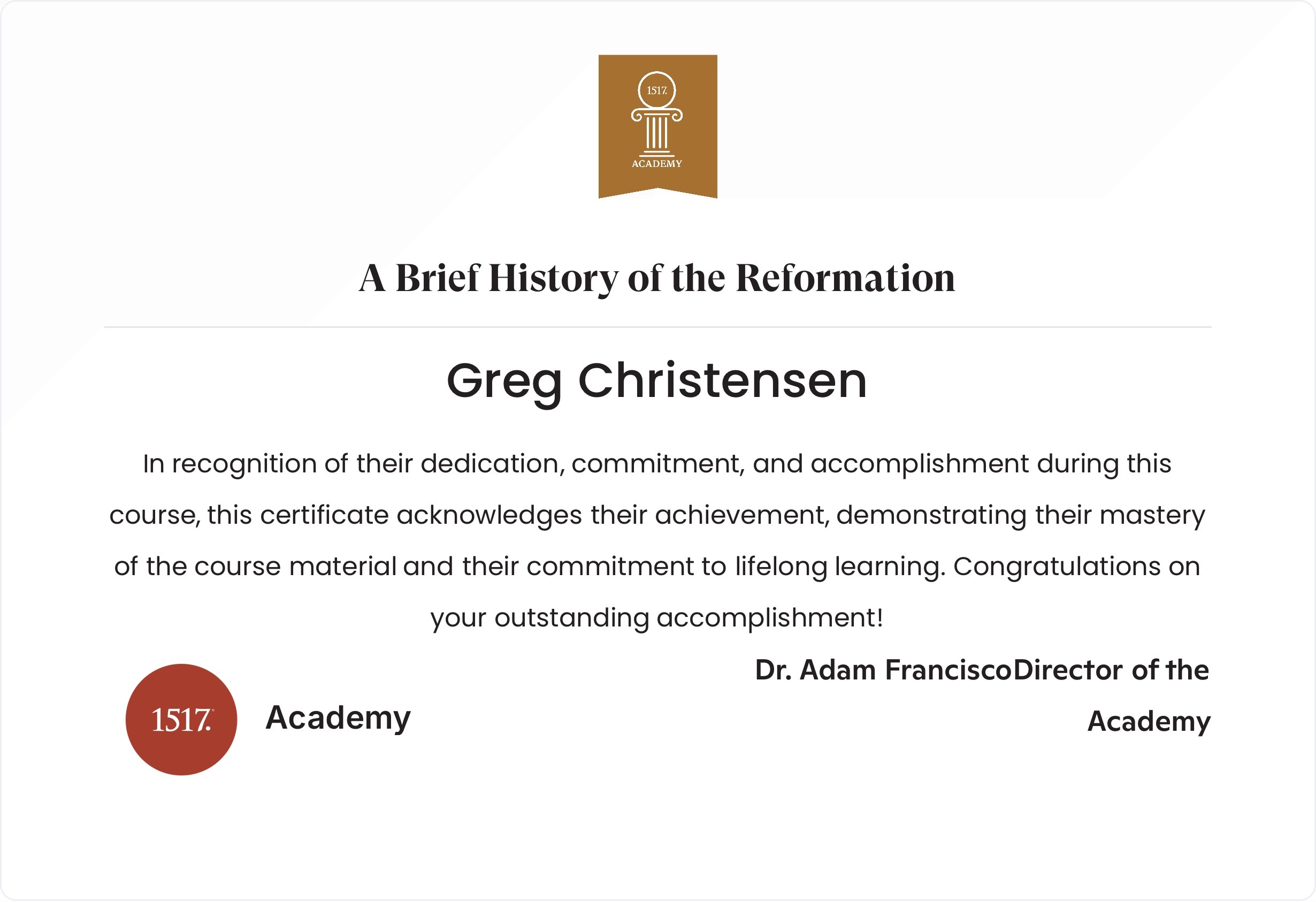 A Brief History of the Reformation