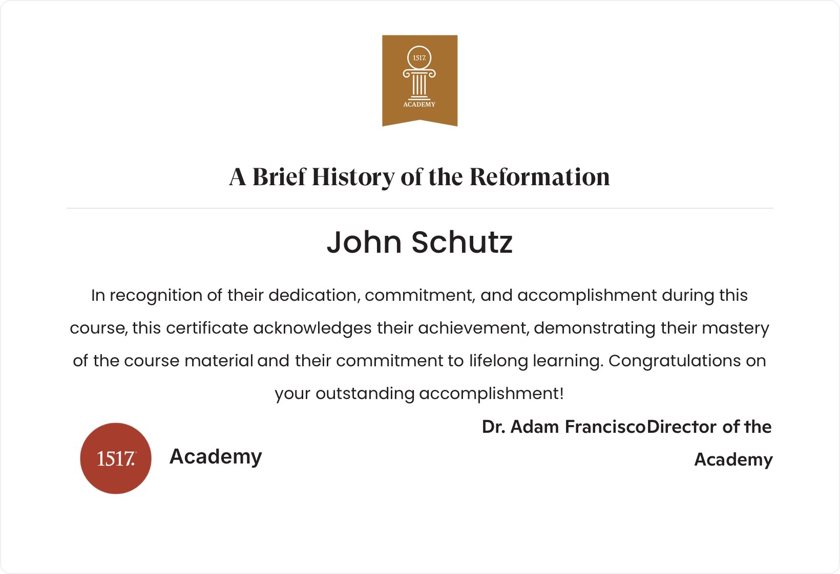 A Brief History of the Reformation