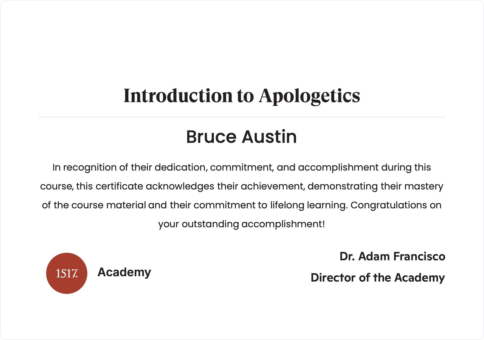 Introduction to Apologetics