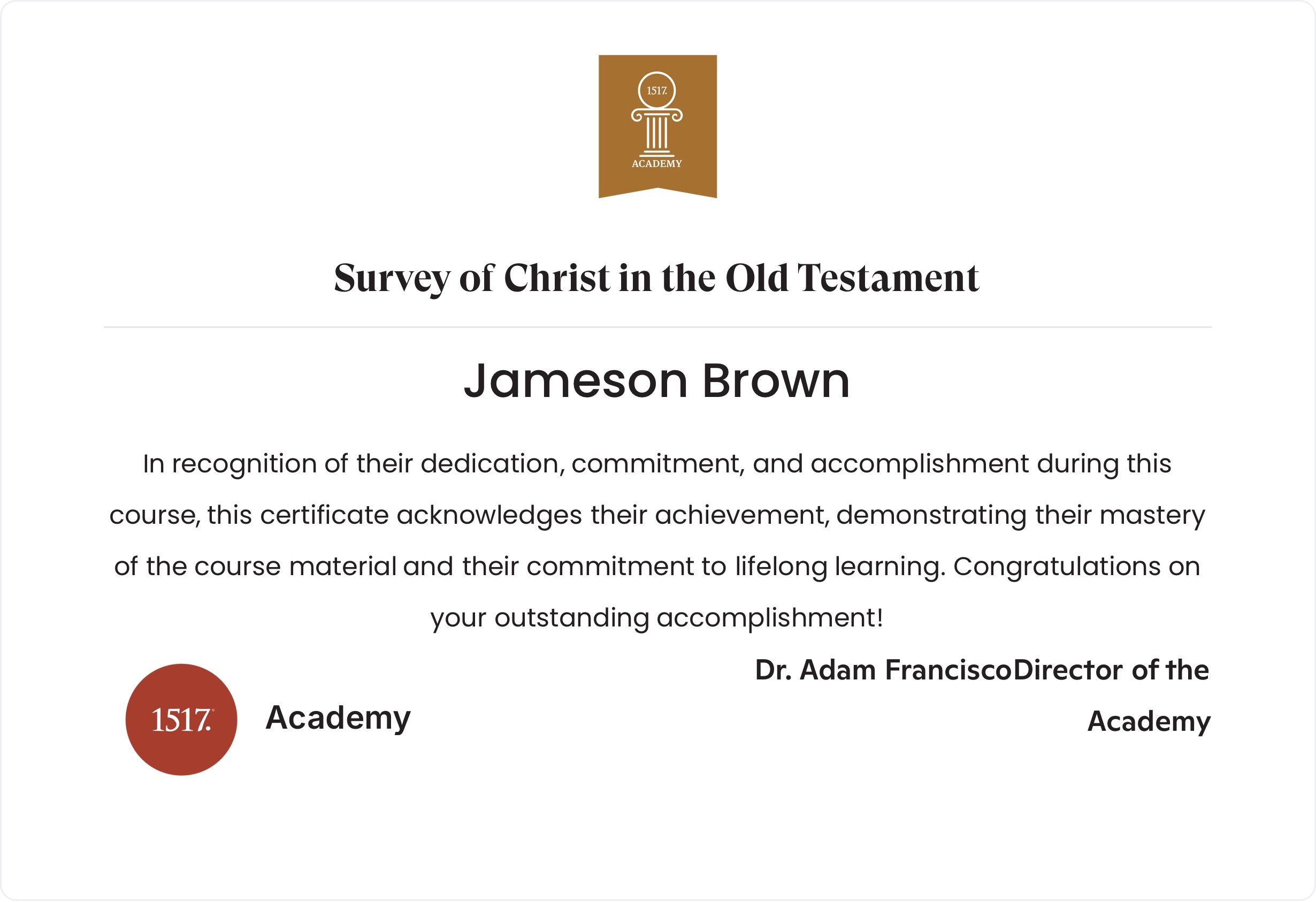 Survey of Christ in the Old Testament