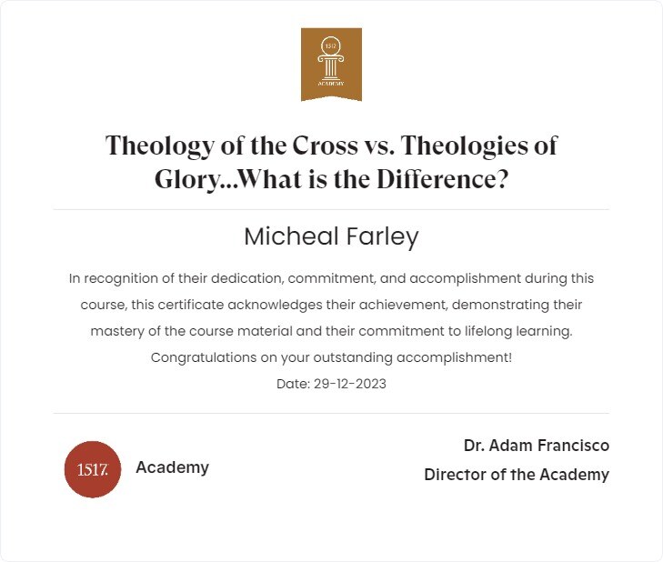 Theology of the Cross vs. Theologies of Glory...What is the Difference?84