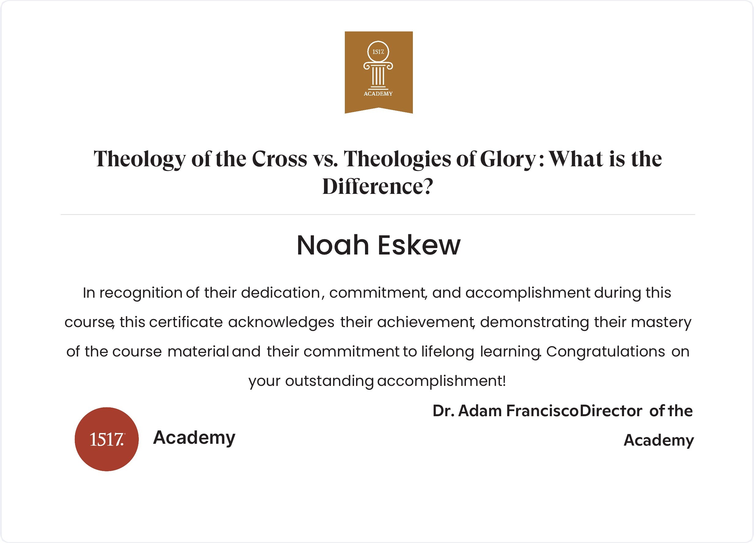 Theology of the Cross vs. Theologies of Glory...What is the Difference?