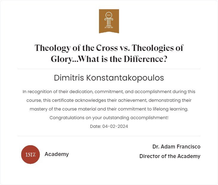 Theology of the Cross vs. Theologies of Glory...What is the Difference?100