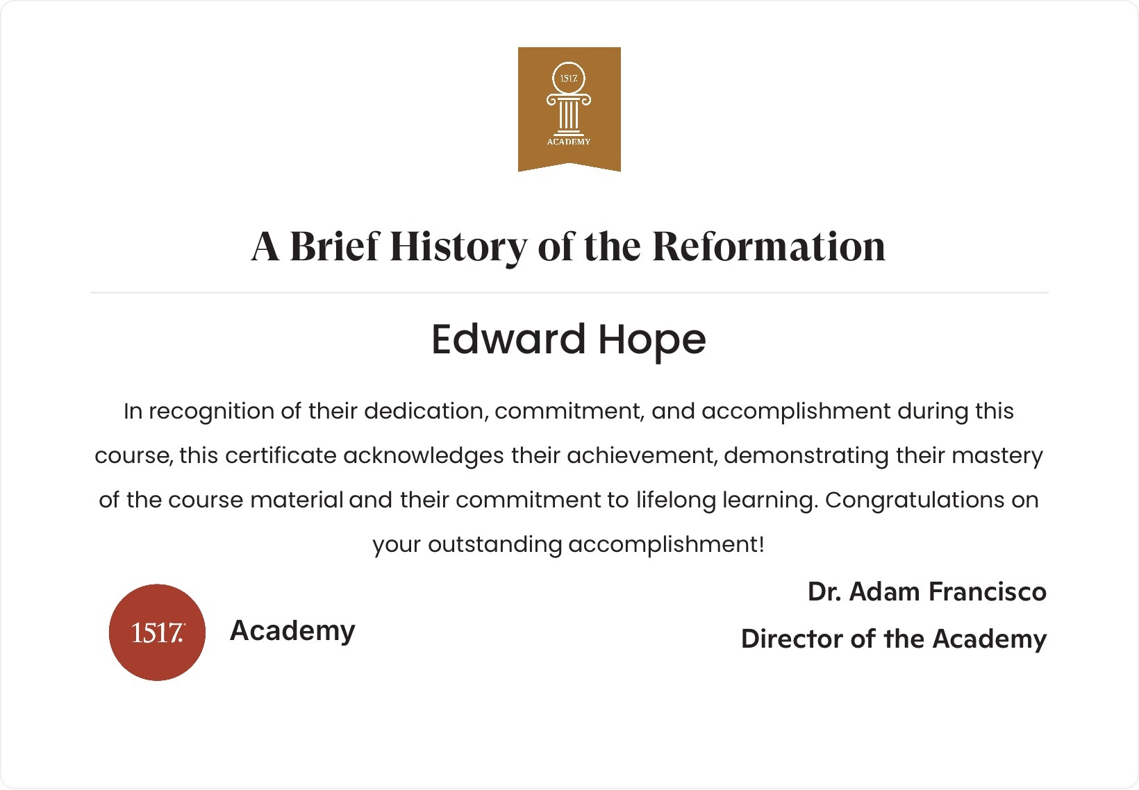A Brief History of the Reformation
