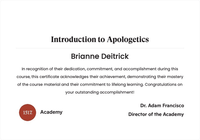 Introduction to Apologetics