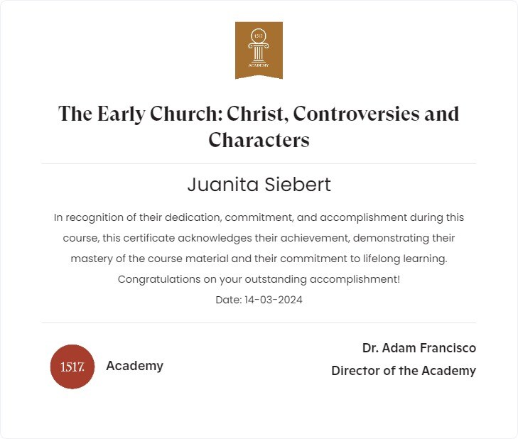 The Early Church: Christ, Controversies and Characters76