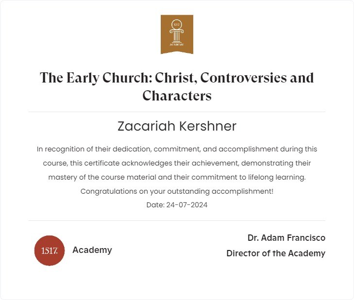 The Early Church: Christ, Controversies and Characters71
