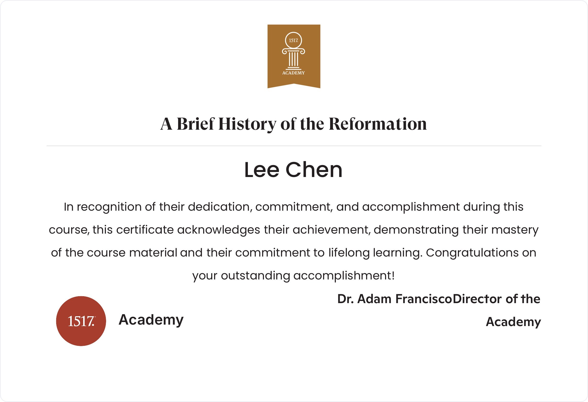 A Brief History of the Reformation