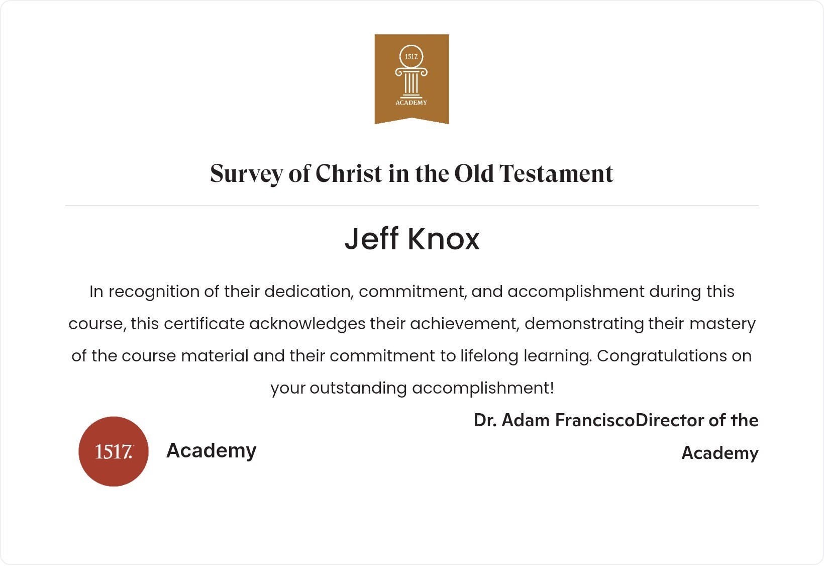 Survey of Christ in the Old Testament