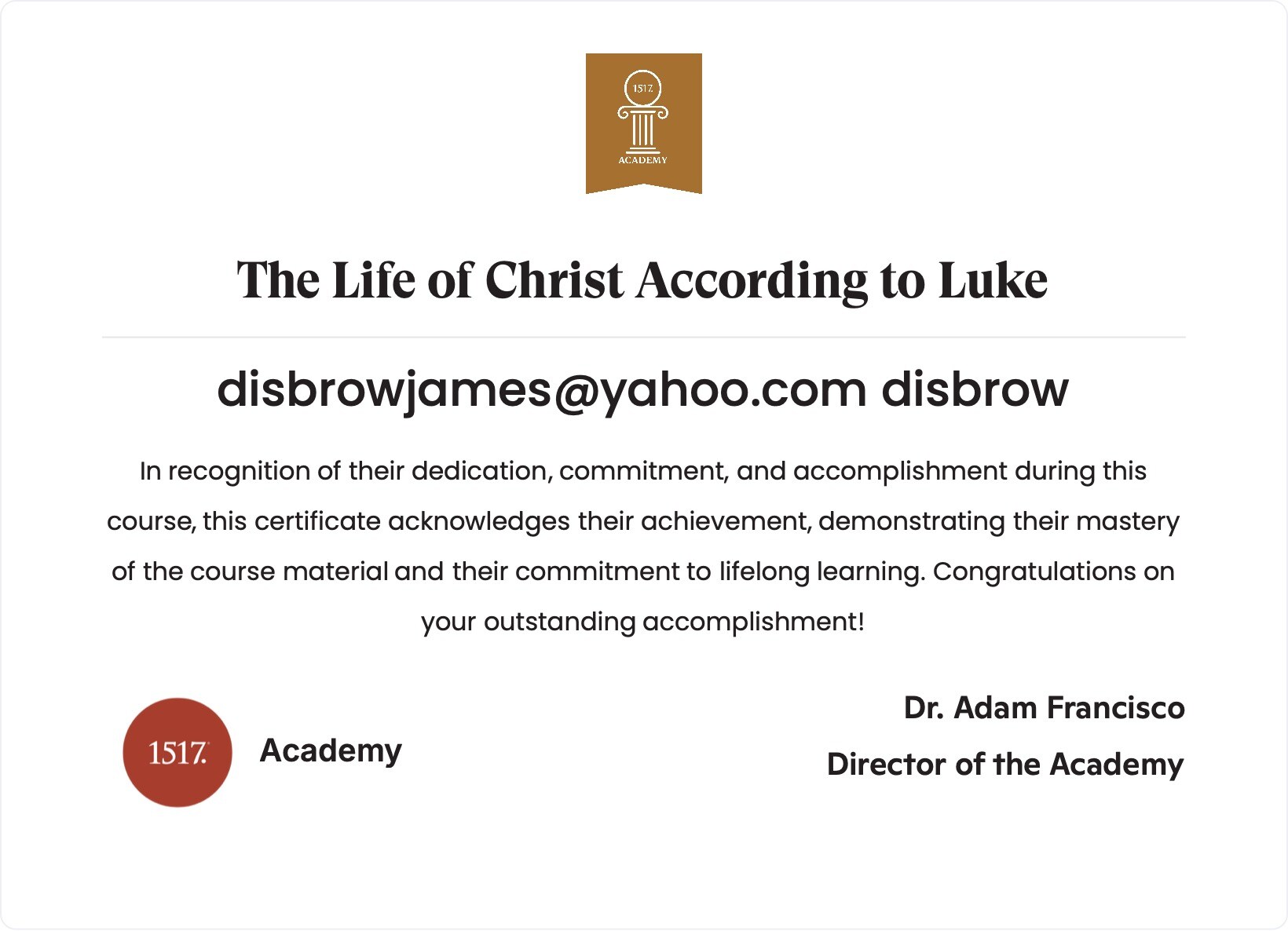 The Life of Christ According to Luke