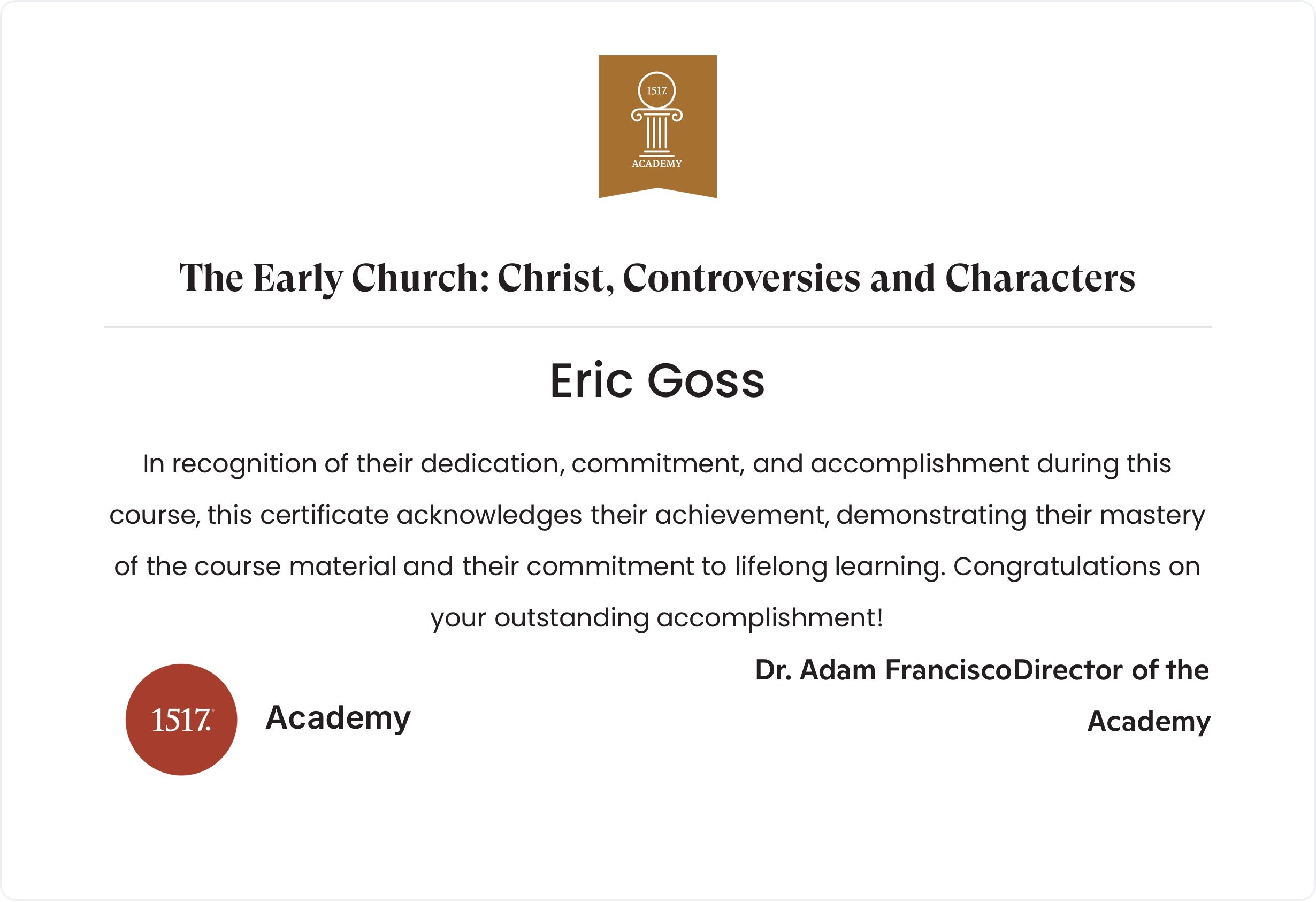 The Early Church: Christ, Controversies and Characters