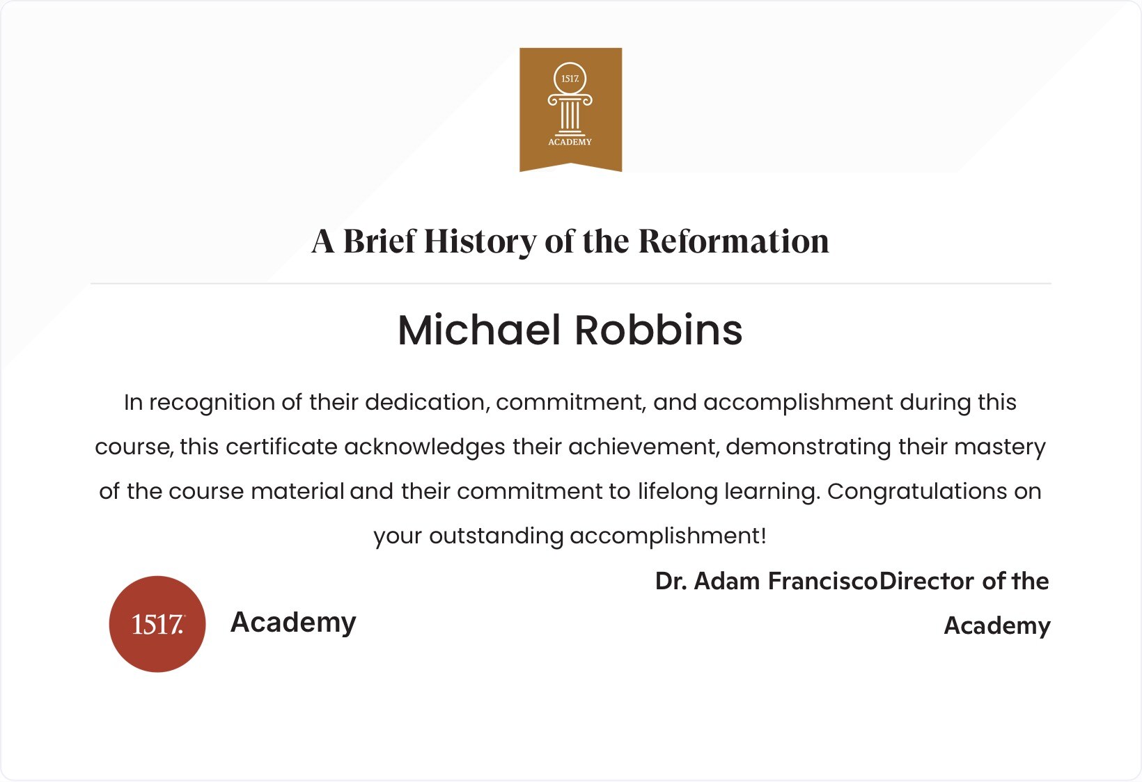 A Brief History of the Reformation