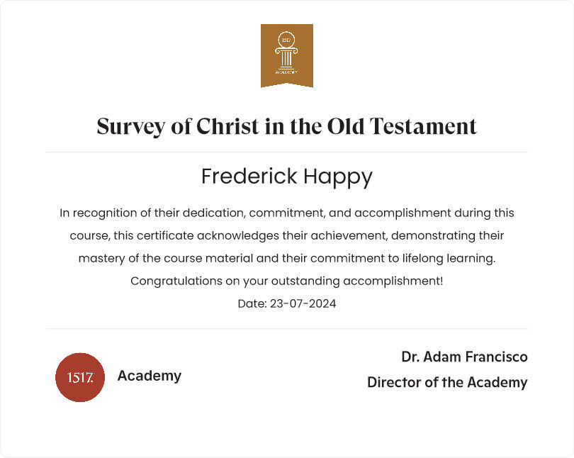 Survey of Christ in the Old Testament54