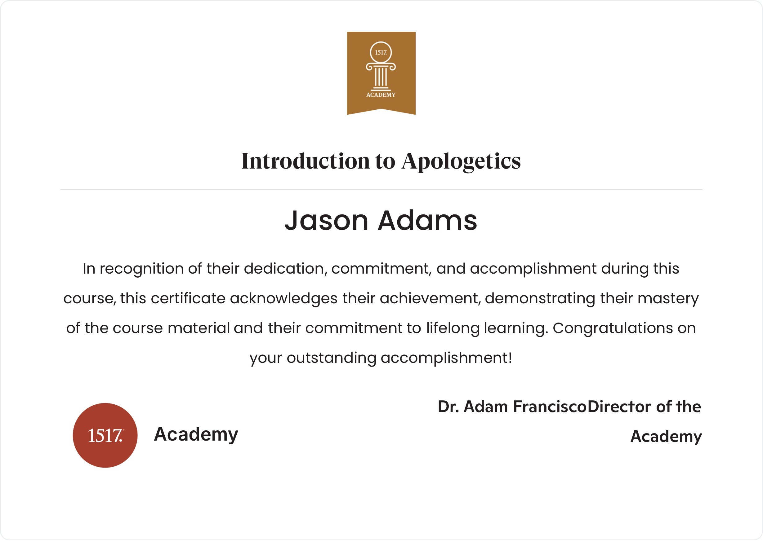 Introduction to Apologetics