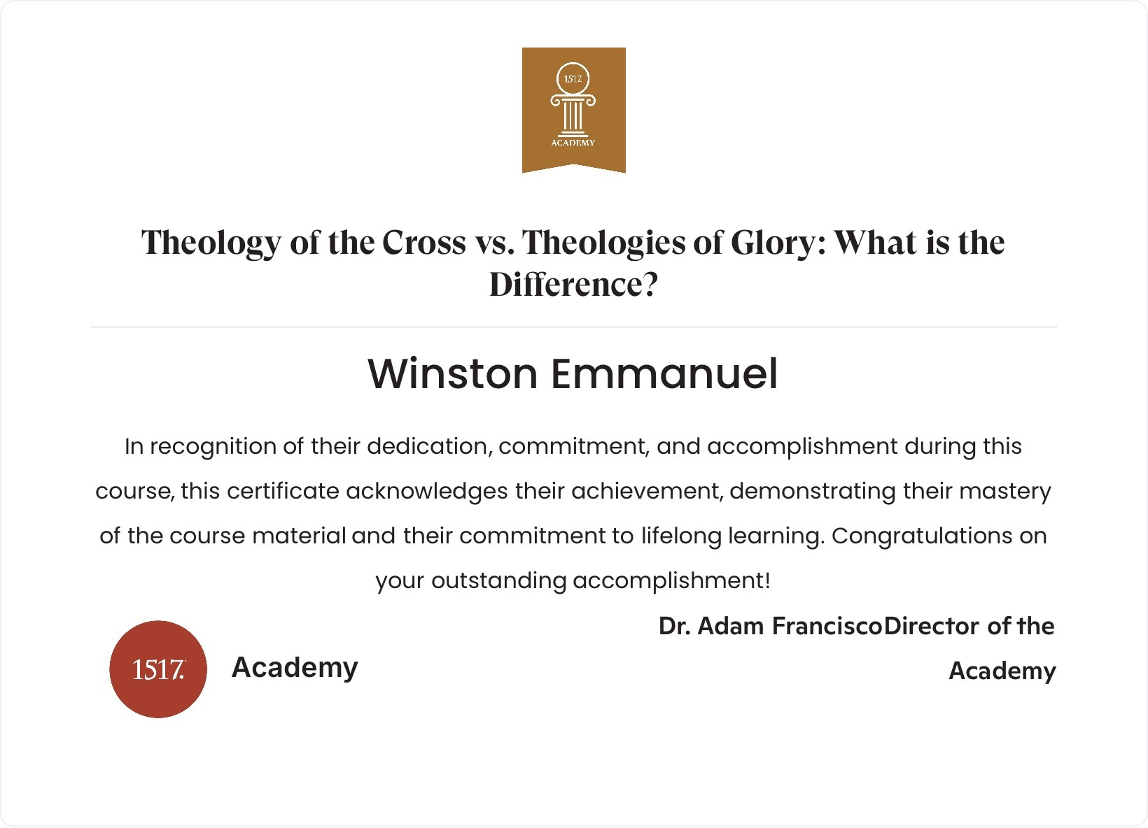 Theology of the Cross vs. Theologies of Glory...What is the Difference?