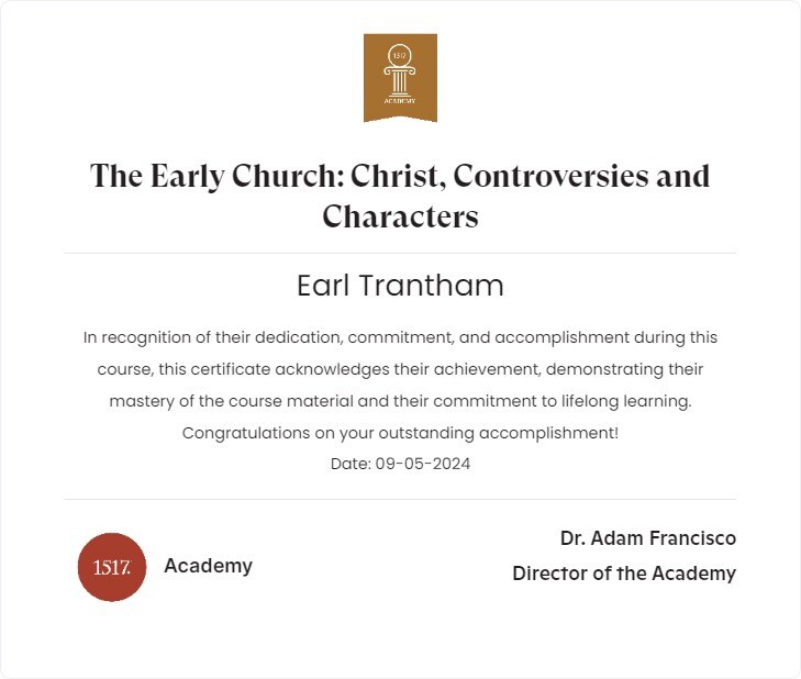 The Early Church: Christ, Controversies and Characters76