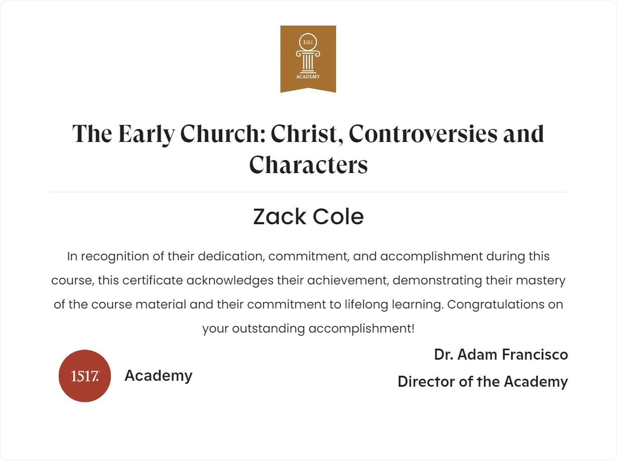 The Early Church: Christ, Controversies and Characters