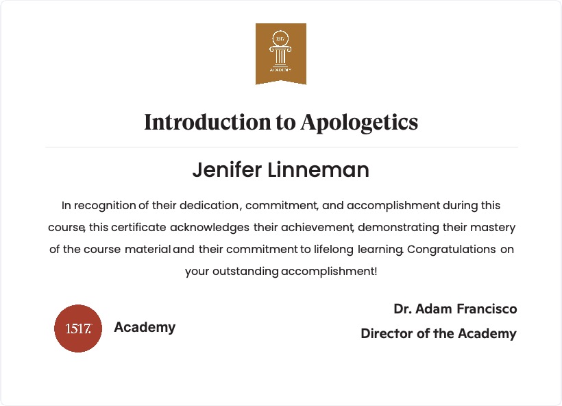 Introduction to Apologetics