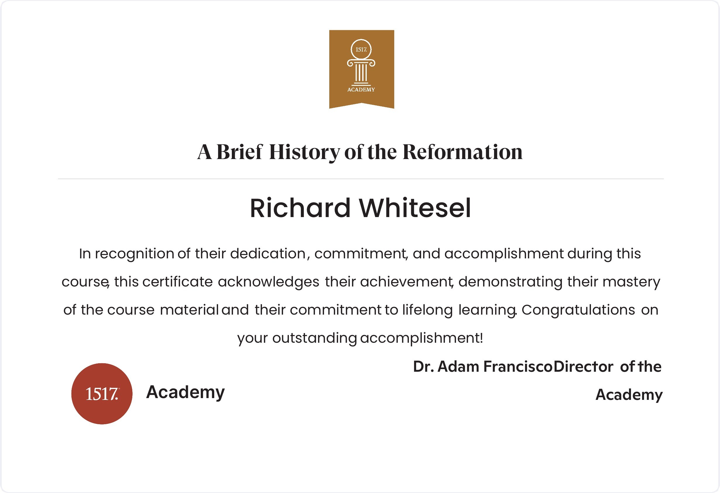 A Brief History of the Reformation