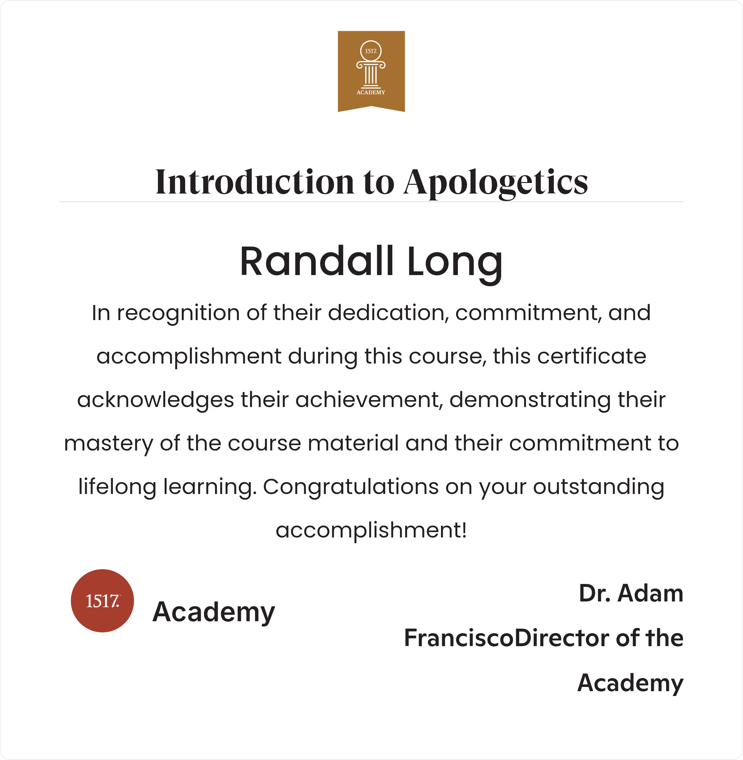 Introduction to Apologetics